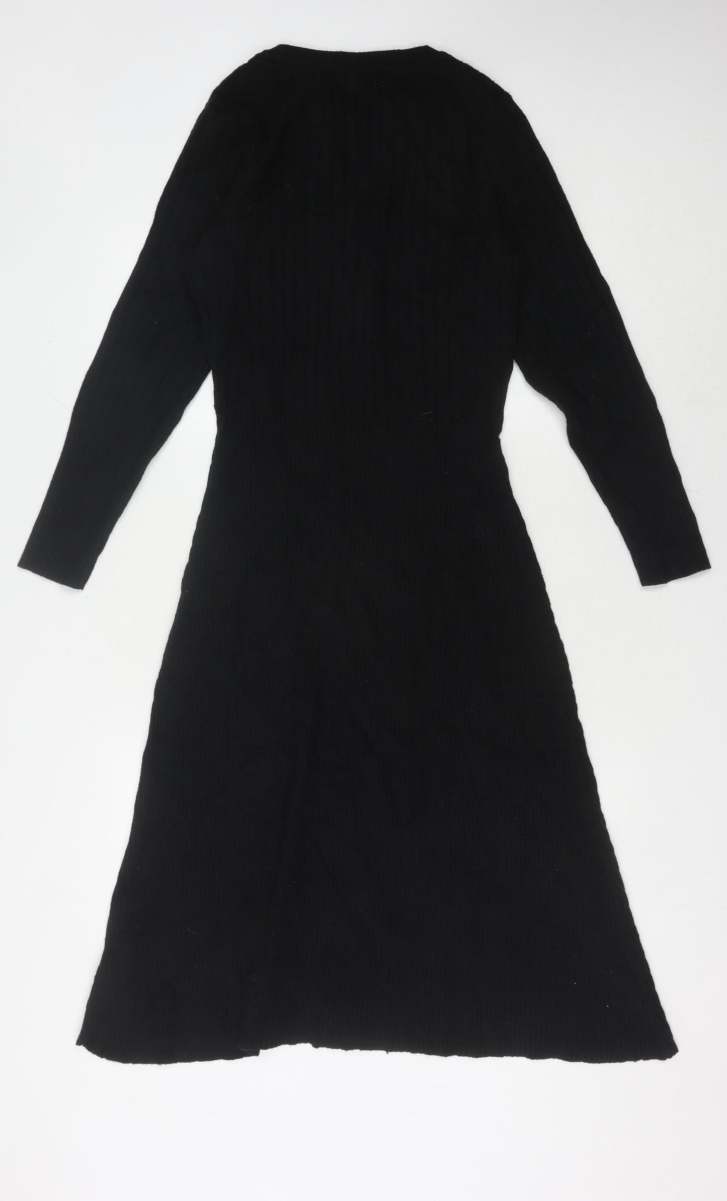 Marks and Spencer Women's Black Knit Dress, Size 14