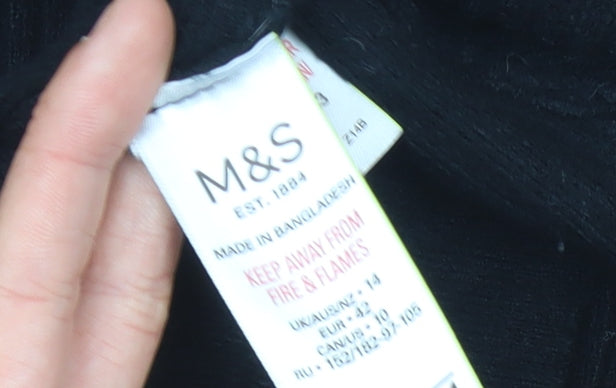 Marks and Spencer Women's Black Knit Dress, Size 14