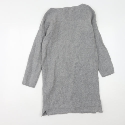 Monsoon Women's Grey Wool Knit Shift Dress M