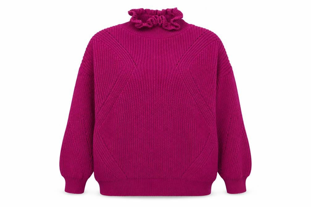 Front view of Topshop Women's Purple High Neck jumper UK 6