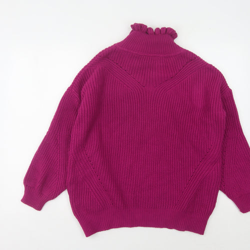 Topshop Women's Purple High Neck Pullover Jumper UK 6