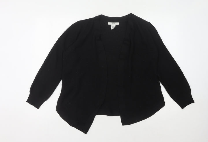 Isela Women's Black Open Front Cardigan M Polyester