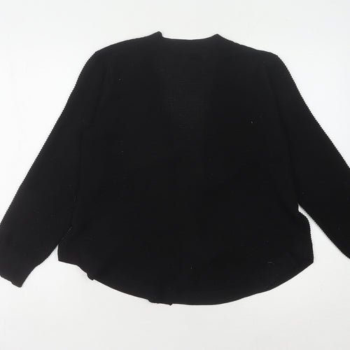 Isela Women's Black Open Front Cardigan M Polyester