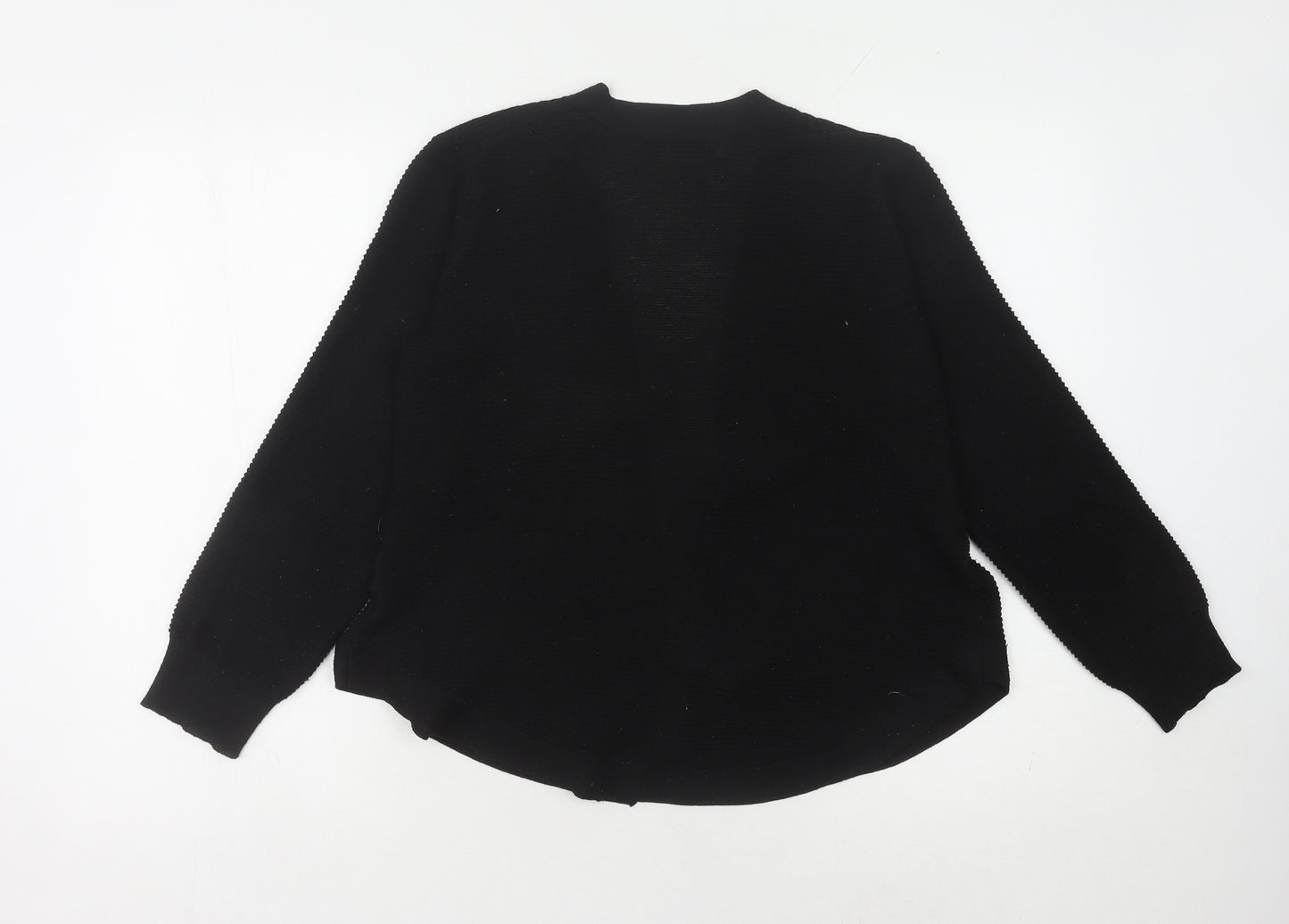 Isela Women's Black Open Front Cardigan M Polyester
