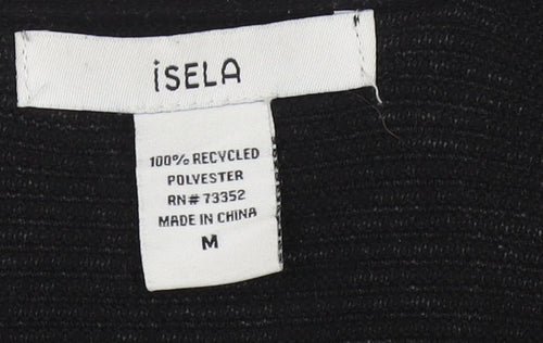 Isela Women's Black Open Front Cardigan M Polyester