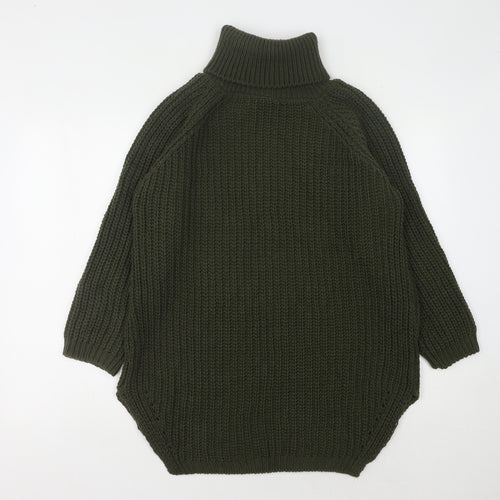Quiz Women's Green Roll Neck Jumper, Size S, Relaxed Fit
