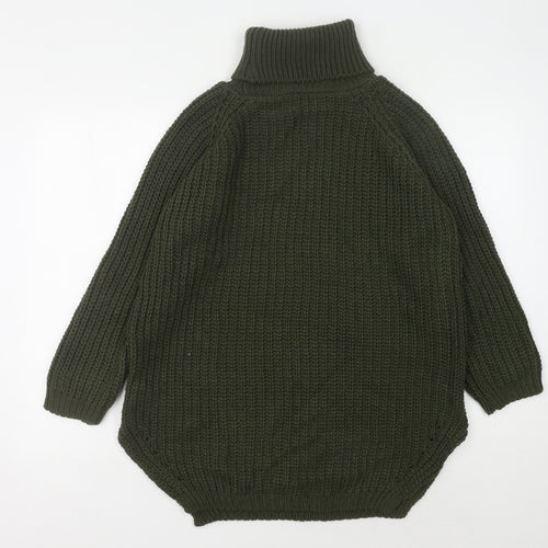 Quiz Women's Green Roll Neck Jumper, Size S, Relaxed Fit