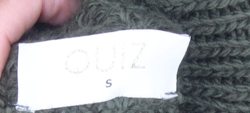 Quiz Women's Green Roll Neck Jumper, Size S, Relaxed Fit