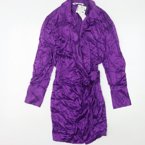 Zara Purple Collared Dress - Women's Size 12