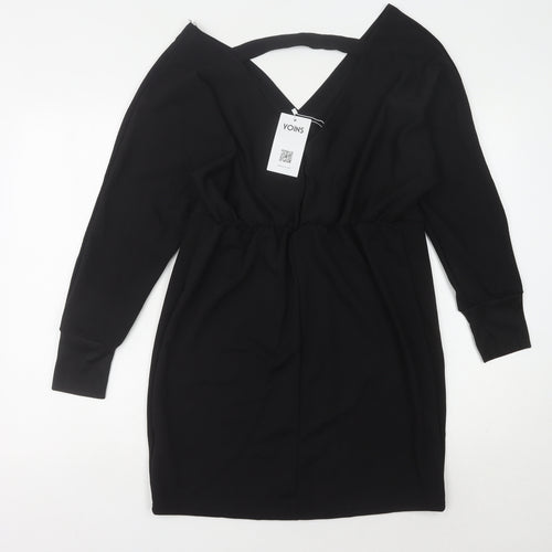 Yoins Women's Black Sheath Dress L - Elegant Classic Style