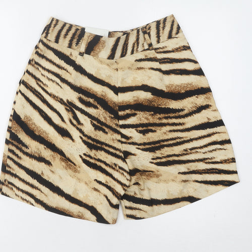 F&F Women's Beige Animal Print Shorts - Size 8