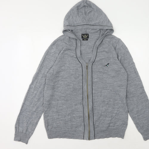 River Island Grey Full Zip Hooded Jumper L for Men