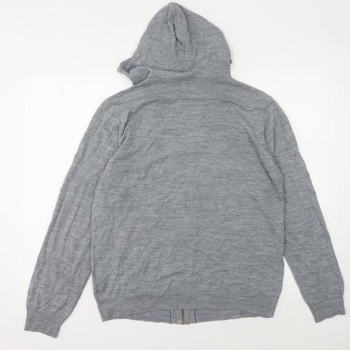 River Island Grey Full Zip Hooded Jumper L for Men