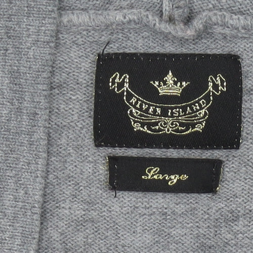 River Island Grey Full Zip Hooded Jumper L for Men