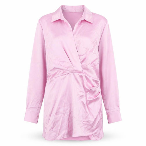 Zara Women's Pink Shirt Dress, Size 12, Spring Classic