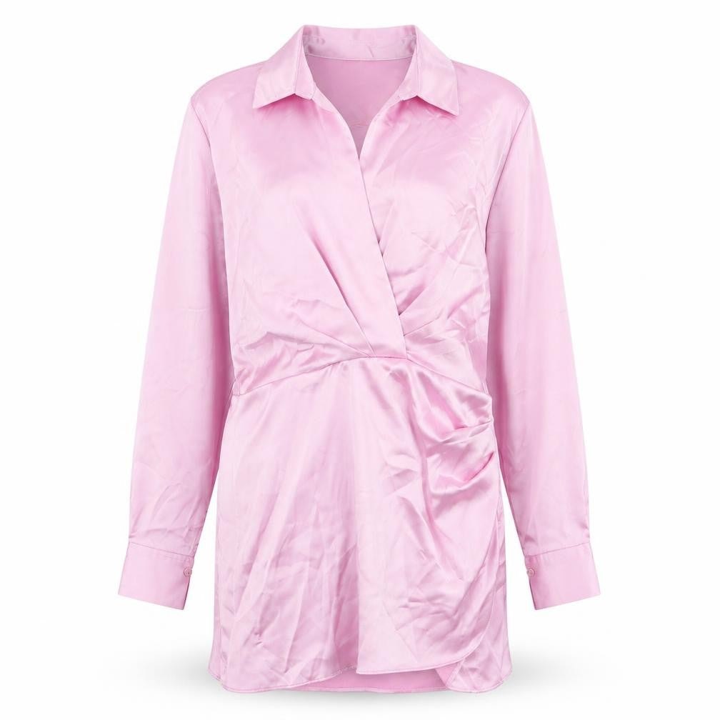 Zara Women's Pink Shirt Dress, Size 12, Spring Classic