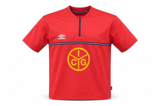 Front view of Umbro Red boys’ football jersey, size 164