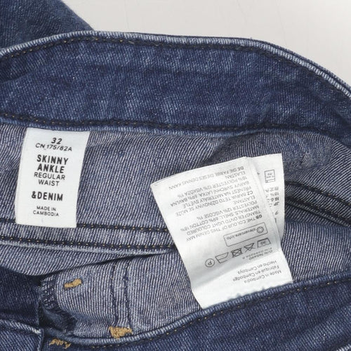 &Denim Womens Blue Skinny Jeans, Size 32