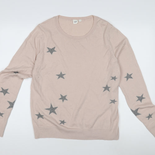 GAP Women's Beige Star Pullover Jumper Size L