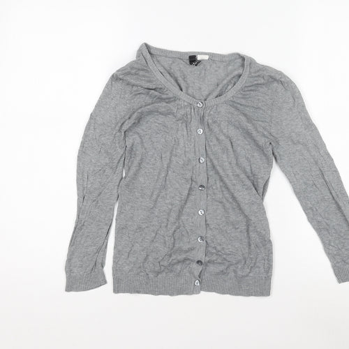 Divided Women’s Grey Cardigan, Size 8, Scoop Neck