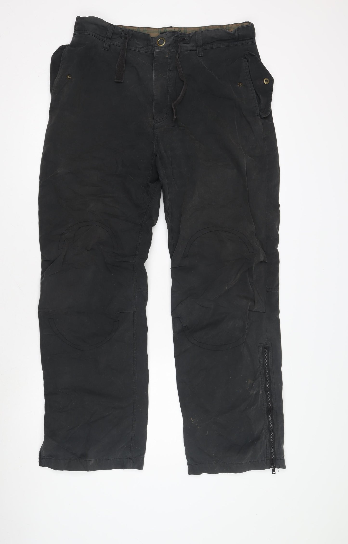 Next Men's Black Cargo Trousers, Size 39, Regular Fit