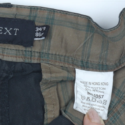 Next Men's Black Cargo Trousers, Size 39, Regular Fit