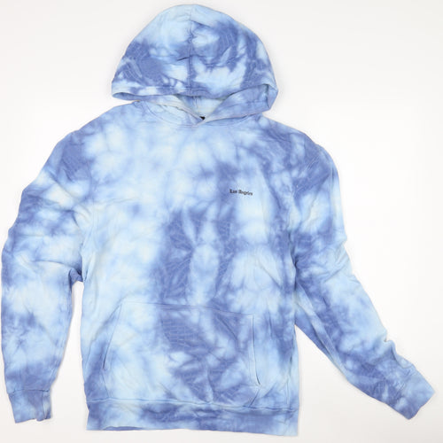 River Island Men's Blue Graphic Hoodie S