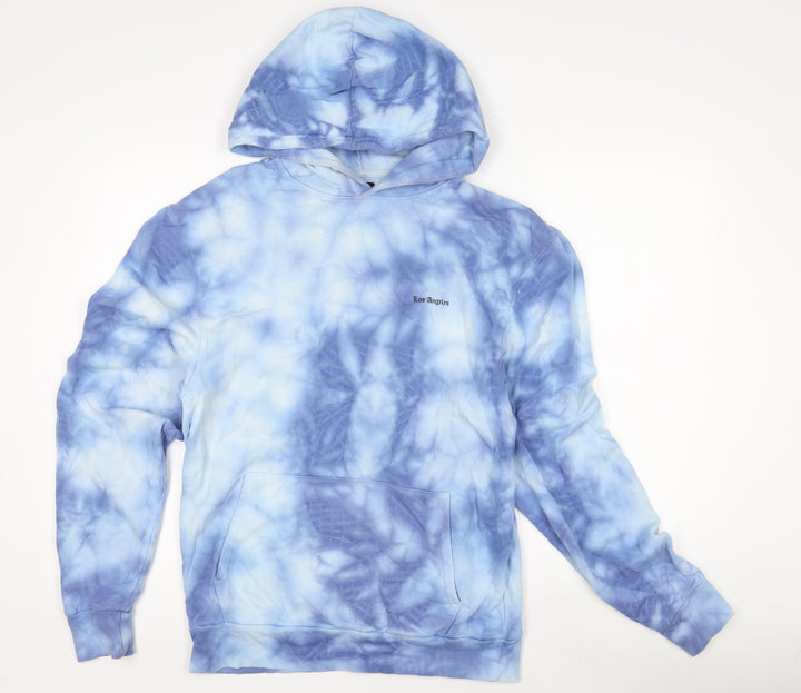 River Island Men's Blue Graphic Hoodie S