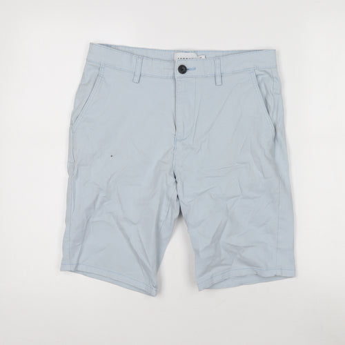 Topman Blue Chino Shorts, Men's 30