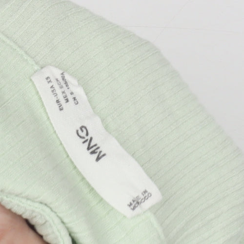 MNG Women's Green XS Polo Shirt - Casual Knit Top