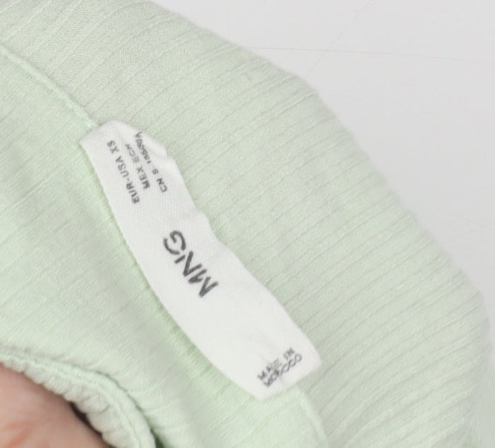 MNG Women's Green XS Polo Shirt - Casual Knit Top