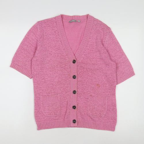 Rabe Women's Pink V-Neck Cardigan Size 10