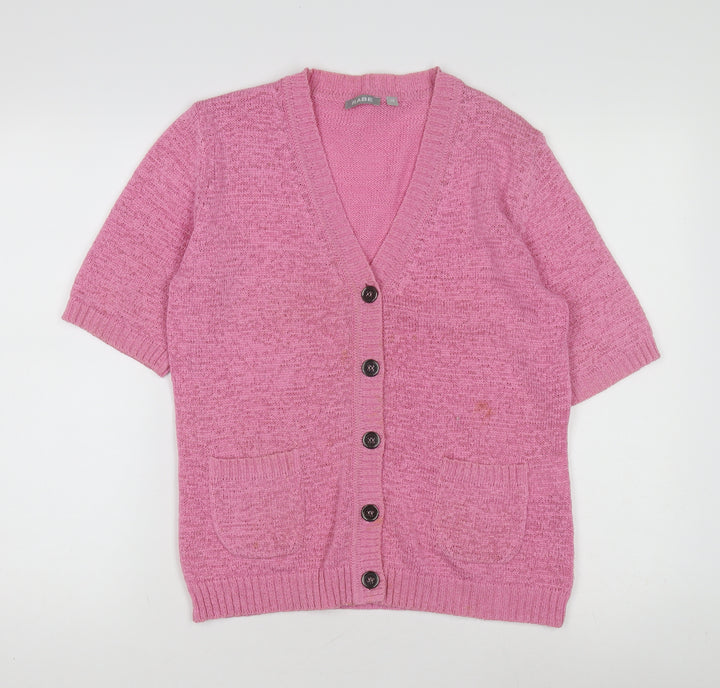 Rabe Women's Pink V-Neck Cardigan Size 10