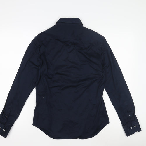 Dan Zilte Men's Blue Long Sleeve Button-Up Shirt