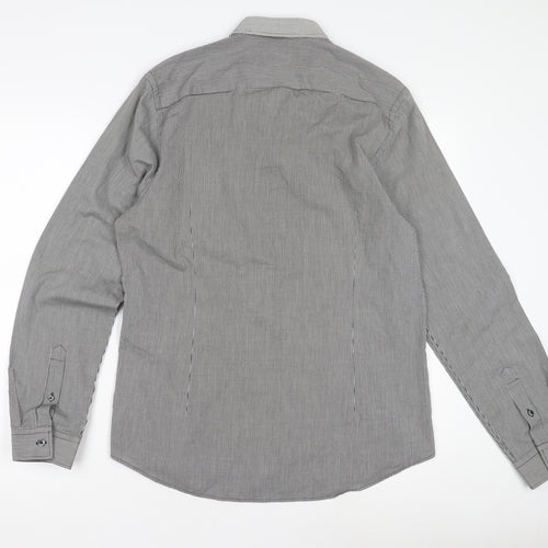 Burton Menswear Men's Grey Slim Fit Check Shirt M