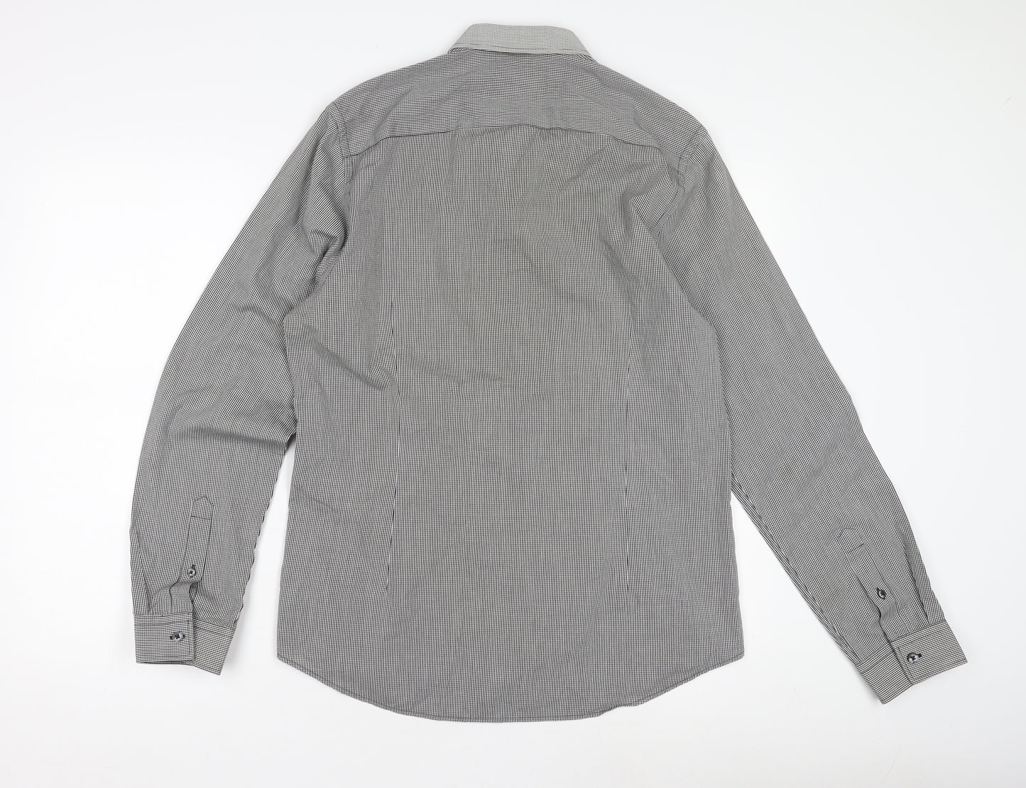 Burton Menswear Men's Grey Slim Fit Check Shirt M