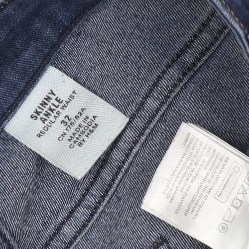 H&M Men's Blue Skinny Jeans, Size 32, Regular Fit