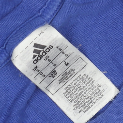 Adidas Men's Blue Graphic Print T-Shirt - M, Crew Neck