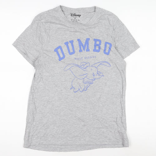 Disney Women's Grey Cartoon T-Shirt - 2XS Casual