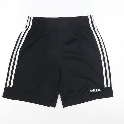 Adidas Boys Black XL Athletic Shorts with Stripes