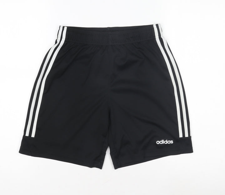 Adidas Boys Black XL Athletic Shorts with Stripes