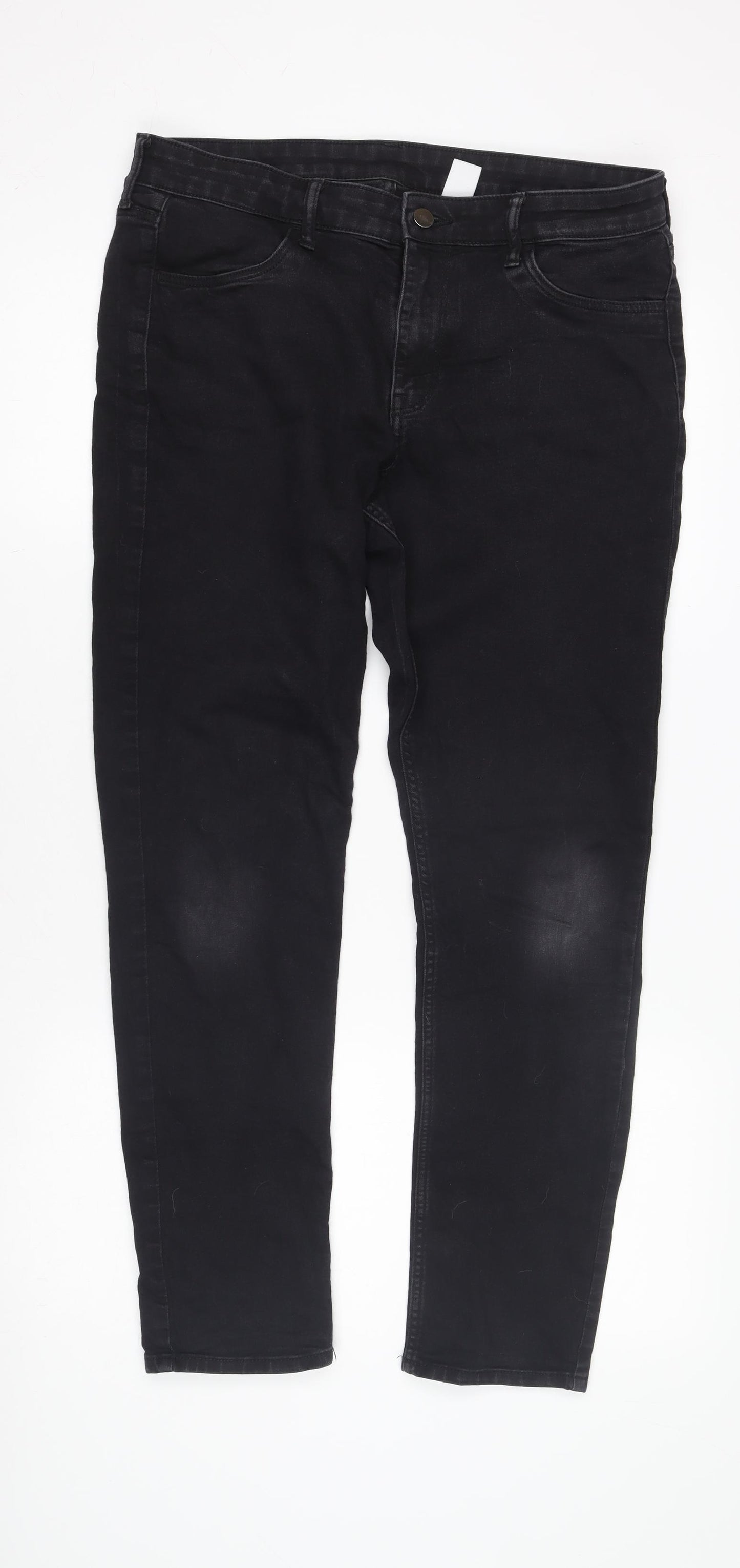 Women's Black Skinny Jeans, Size M, Dark Wash