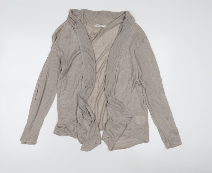 Emreco Women's Beige Open Front Cardigan Size 16