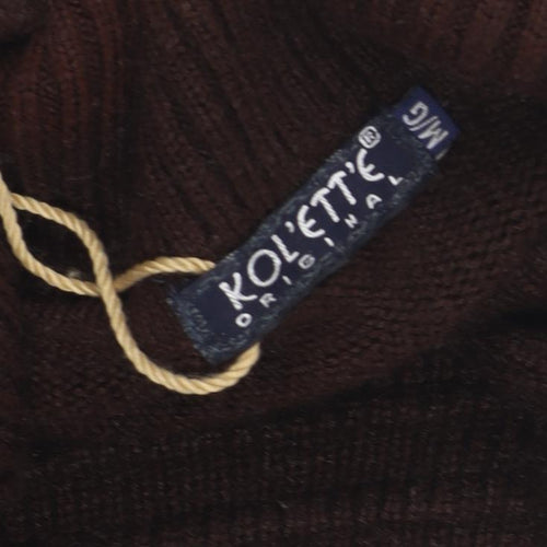 Kolette Women's M Brown Cable-Knit Cardigan