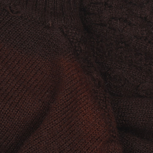 Kolette Women's M Brown Cable-Knit Cardigan