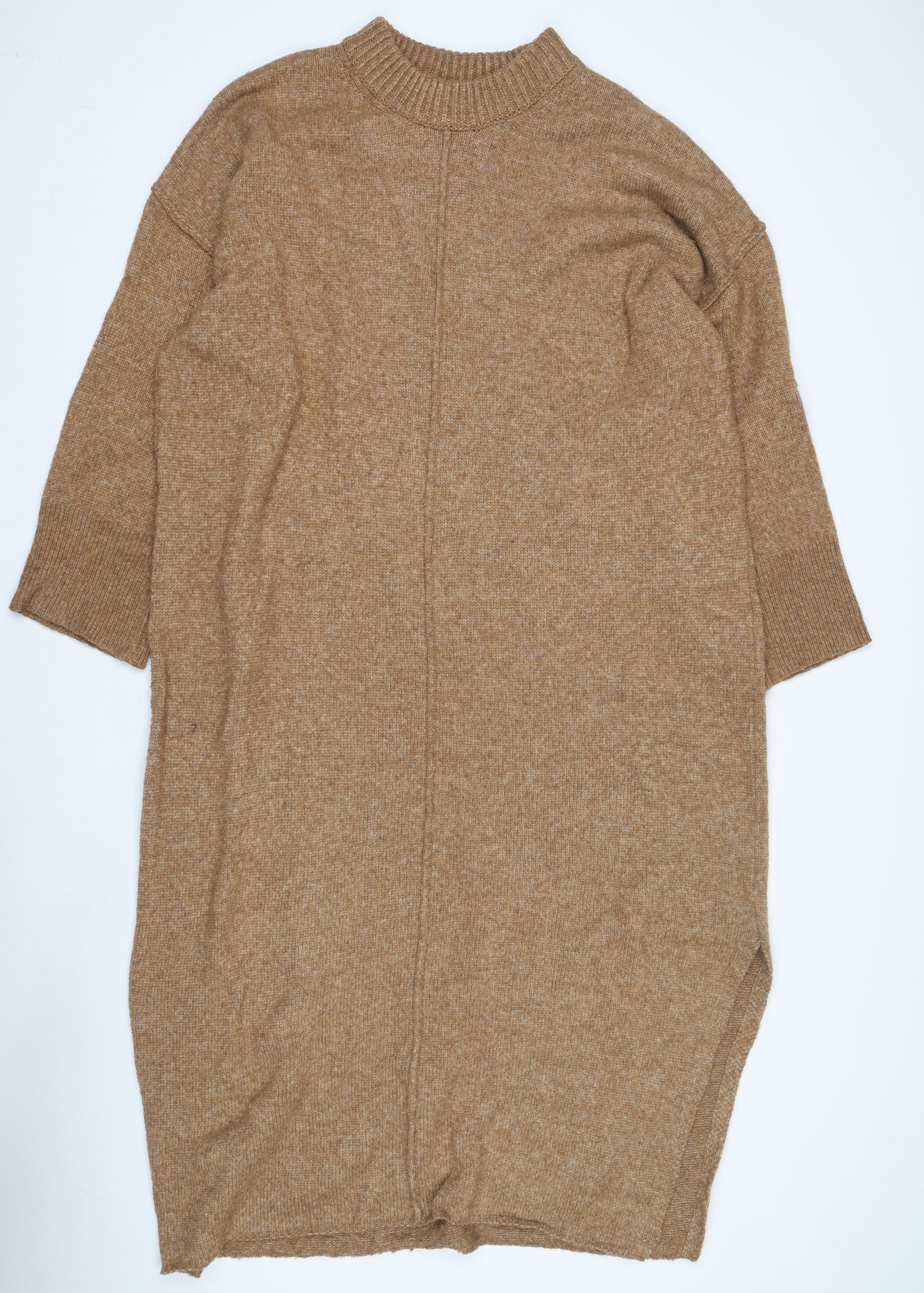 ASOS DESIGN Women's L Brown Knit High Neck Dress