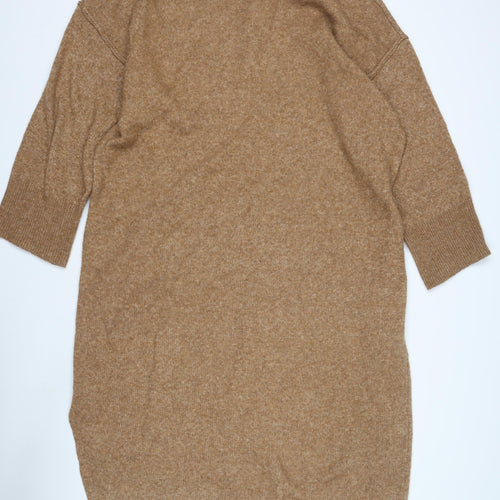 ASOS DESIGN Women's L Brown Knit High Neck Dress