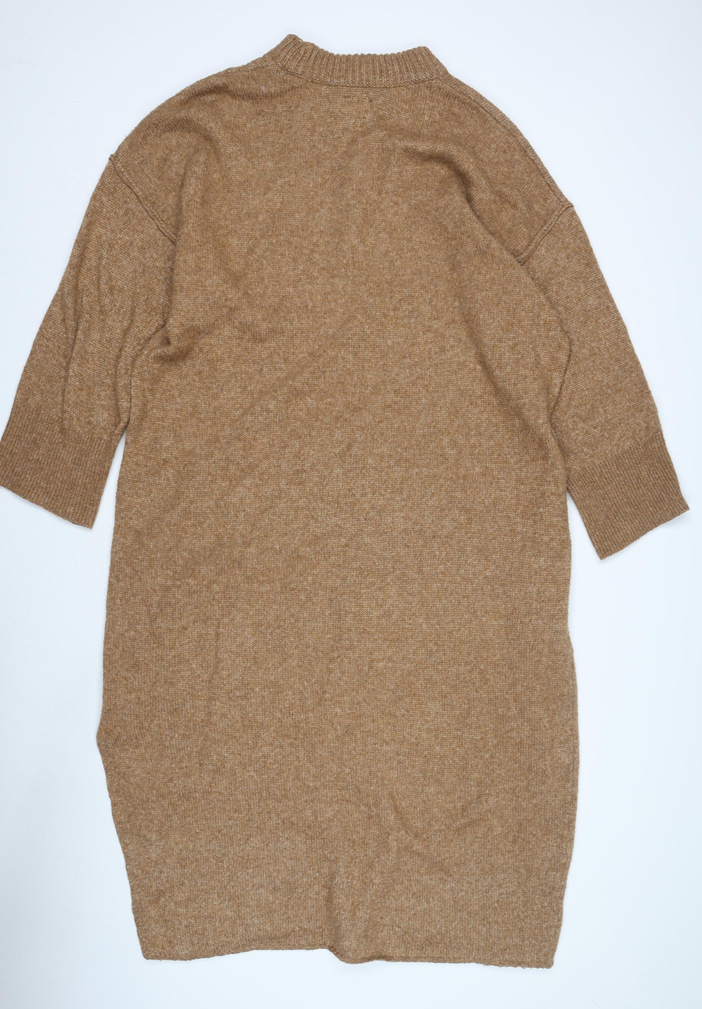 ASOS DESIGN Women's L Brown Knit High Neck Dress