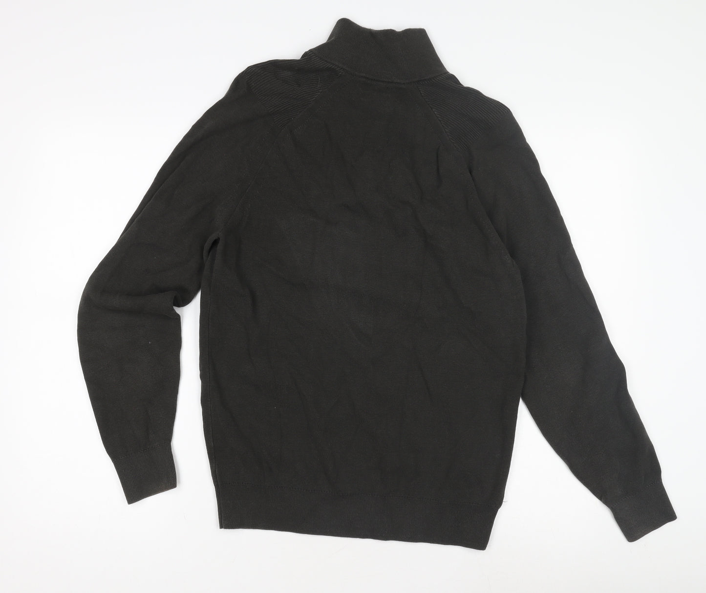 Massimo Dutti Men's Black Full Zip Jumper Size L