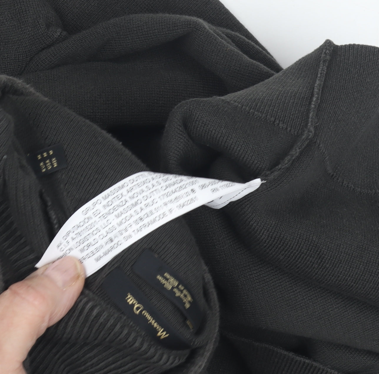 Massimo Dutti Men's Black Full Zip Jumper Size L